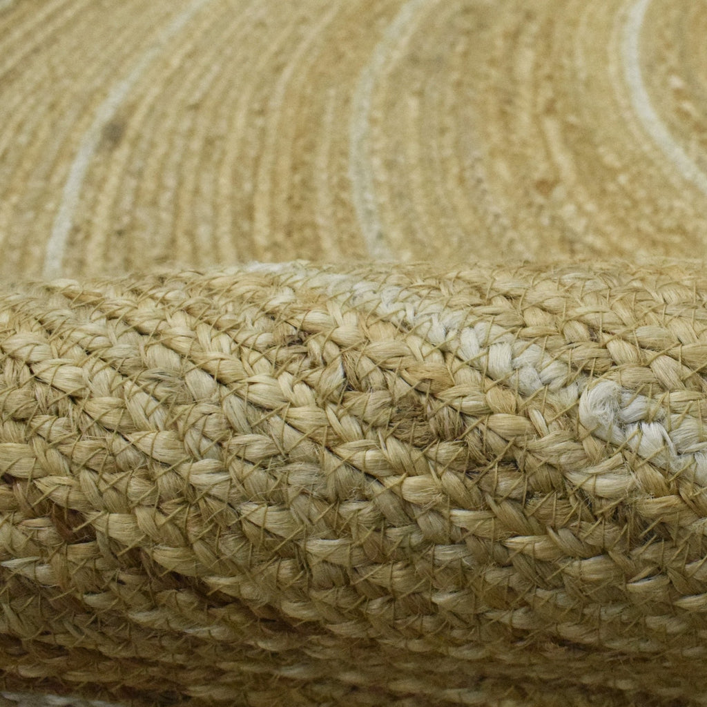 100% ALL NATURAL HAND BRAIDED ROUND JUTE RUG | JR5