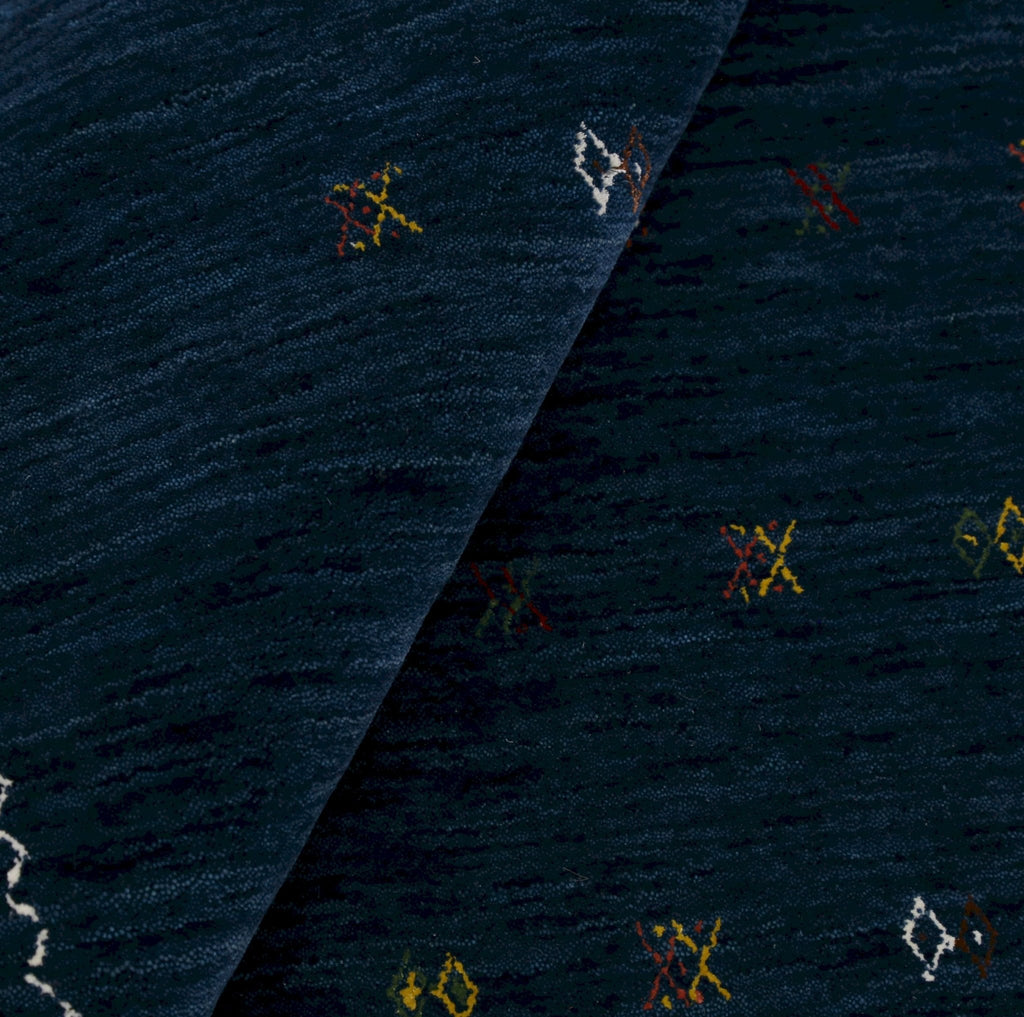 Ready to Ship Blue And White Modern Design Hand Loomed Wool Area Rug