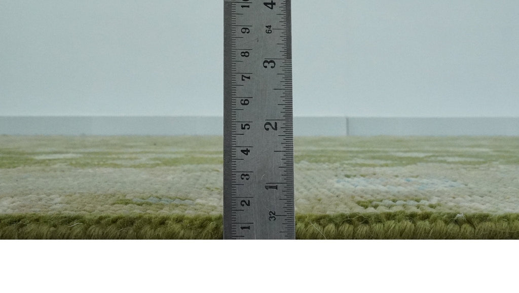 Tree of life Green and Silver Hand Knotted Traditional Floral 8x10 wool rug