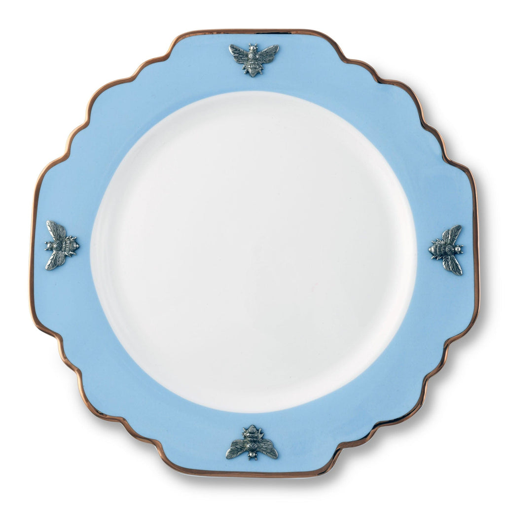 Bee Bone China Dinner Plate Blue with Gold Rim | SmithHönig