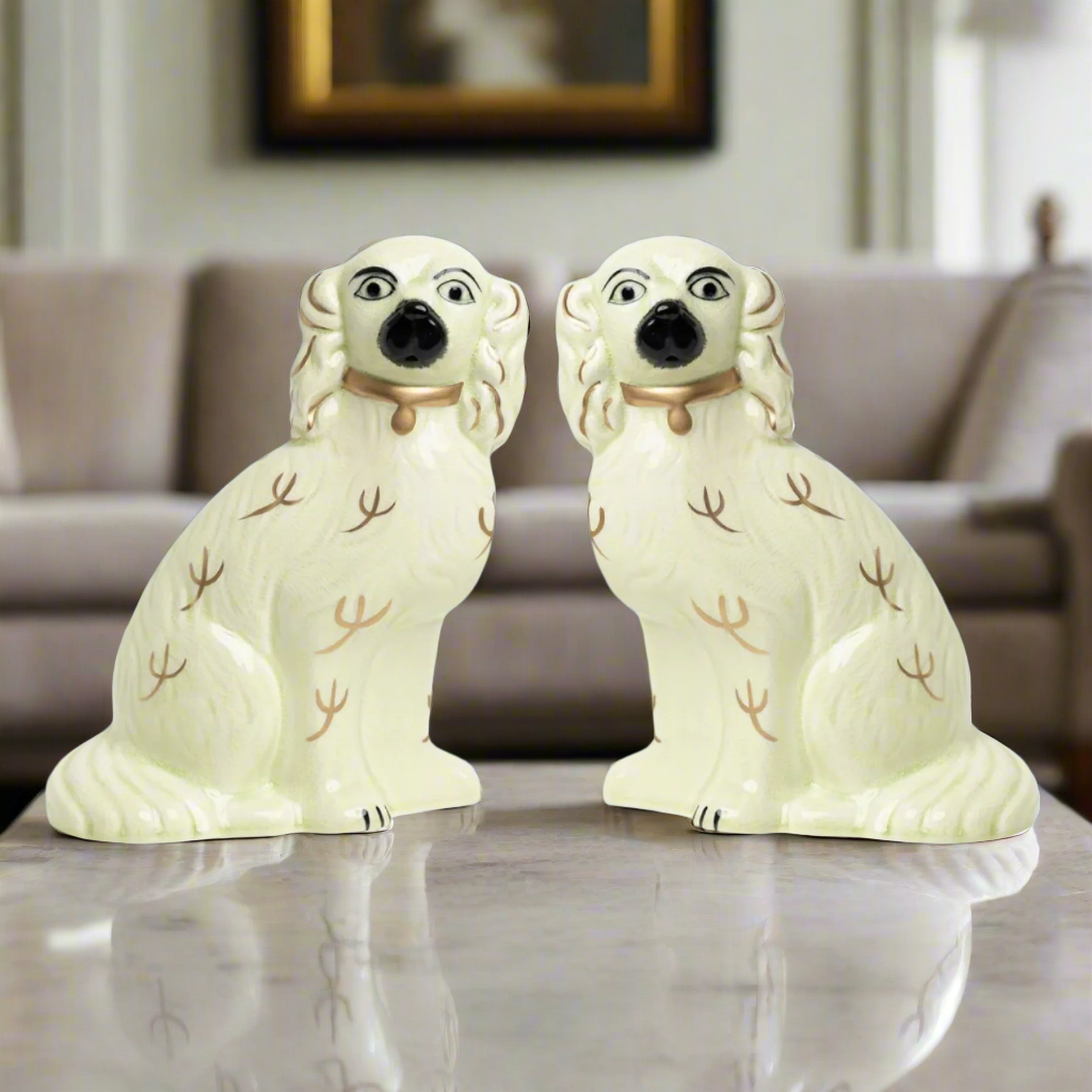 Ivory & Gold Staffordshire Dogs - SmithHönig