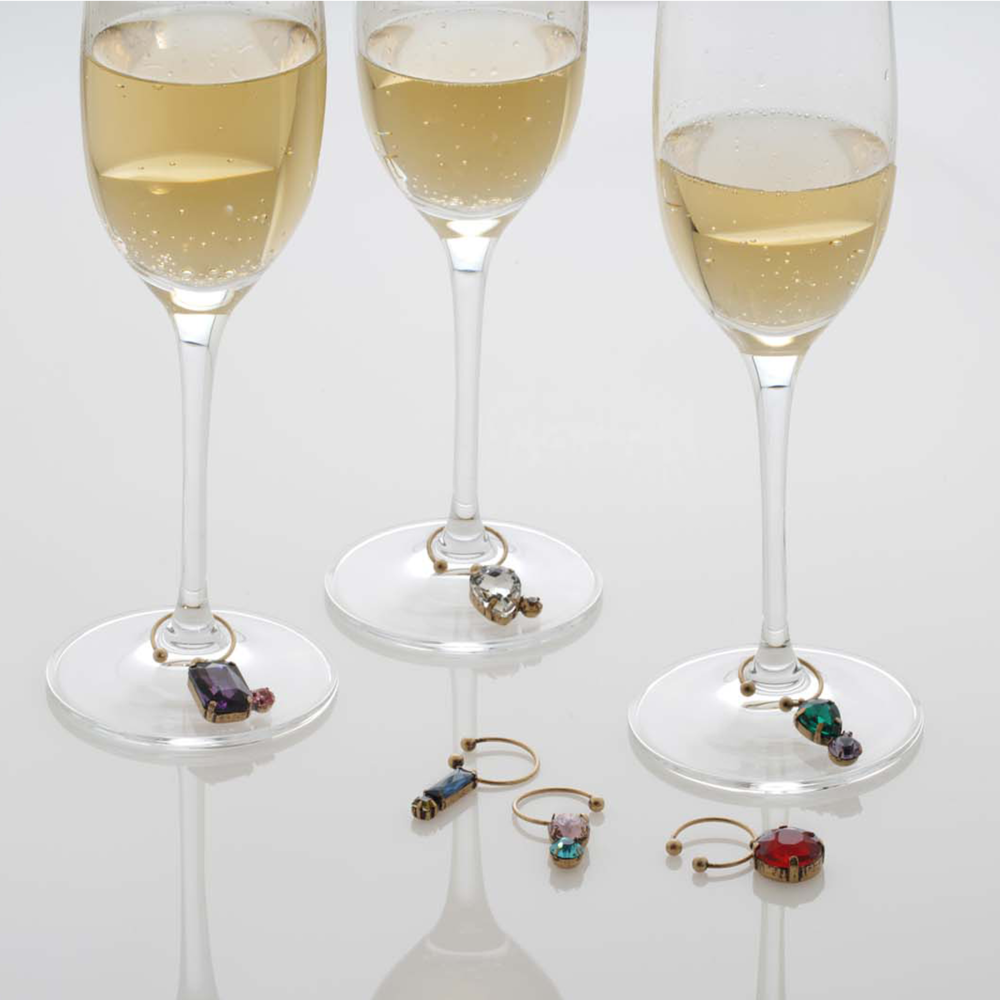 Jeweled wine charms