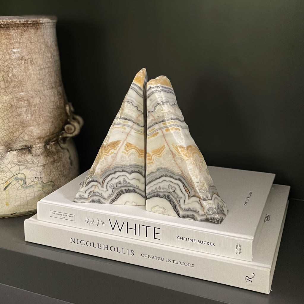 Zebra Calcite Bookend Pair