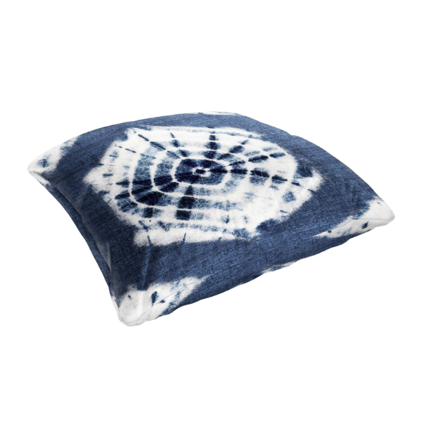 Lumbar Velvet Pillow - Luxury Vegan - Shibori Indigo