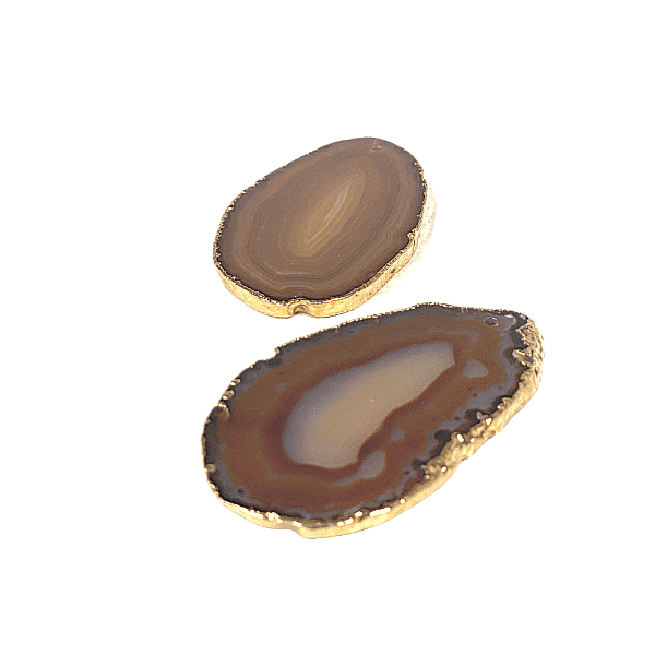 Gold-Edged Natural Agate Slices