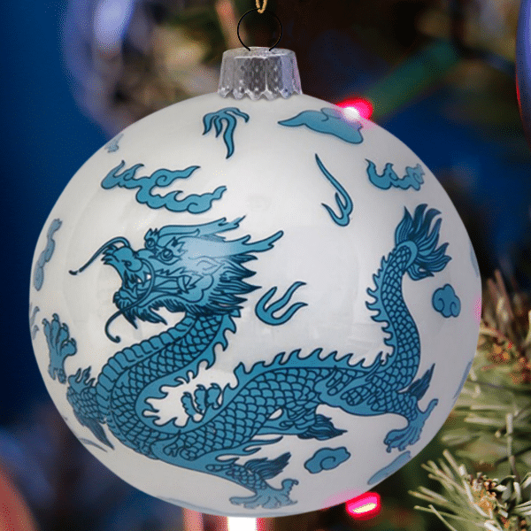 chinoiserie christmas, dragon ornament