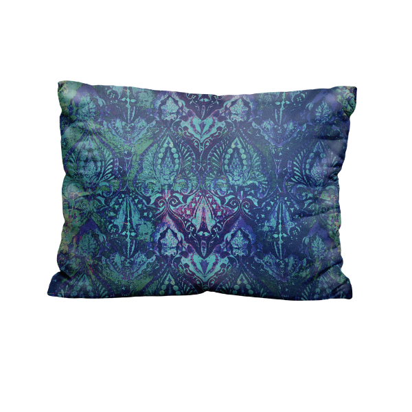 Lumbar Velvet Pillow - Luxury Vegan - Neela Blue