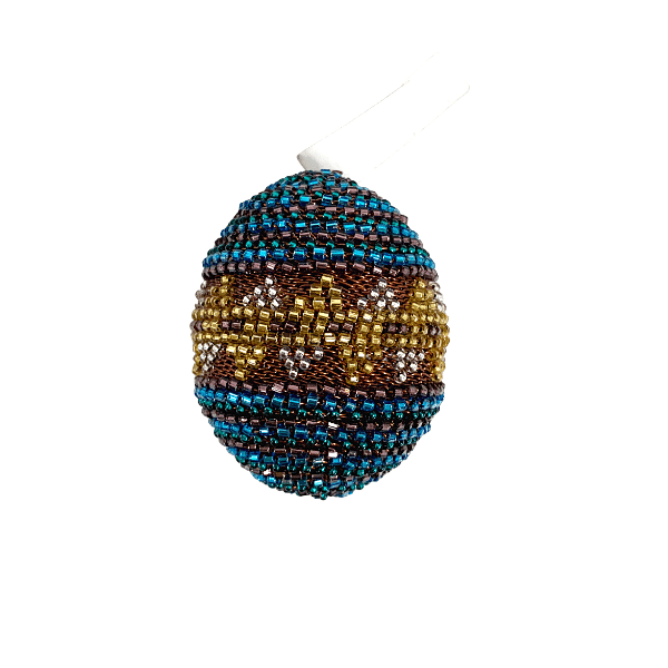 Glass Beaded Egg Ornament