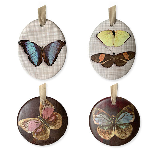Handmade Bisque Butterfly Ornament Bundle (Set of 4)