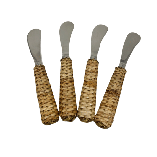 Paté Knives with Basketweave Handle, Set of 4