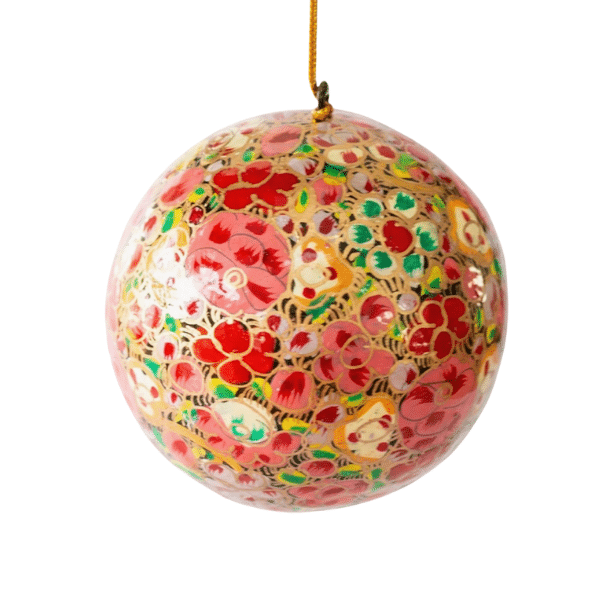 Hand-Painted Pink and Gold Ornament
