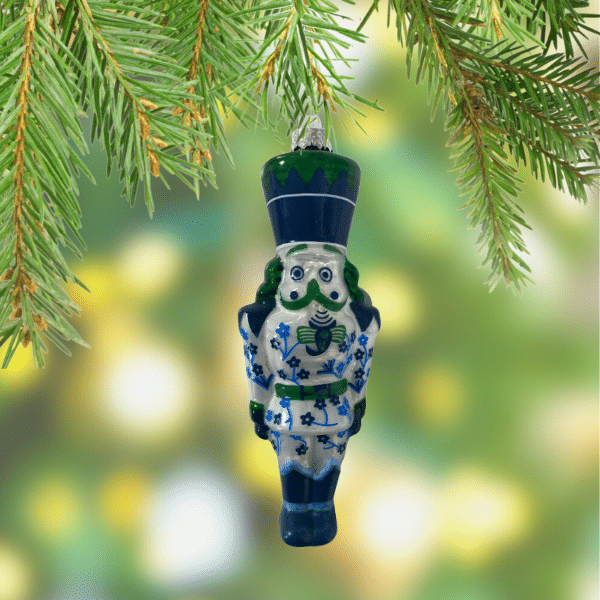 Hand Painted Glass Nutcracker Ornament