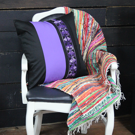Purple Bedouin Hand Embroidered Pillow