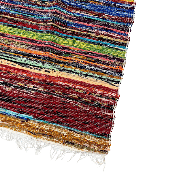 Multicolor Striped Chindi Rug