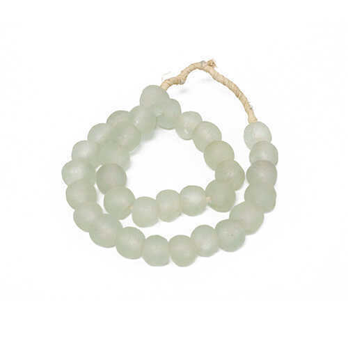African Glass Bead Necklace - Light Green