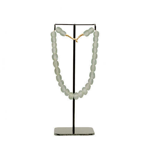 African Glass Bead Necklace - Light Green