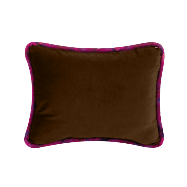 Luxurious Velvet Pillow - Brown with Navajo Road Welt 16x20