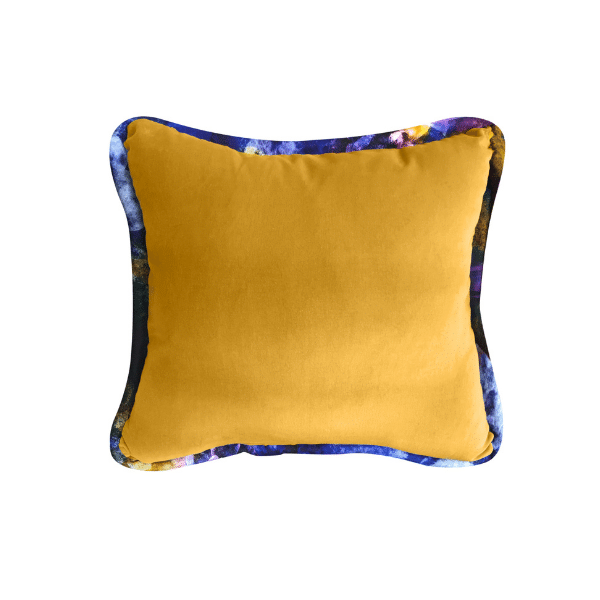 Luxurious Velvet Pillow - Gold with Bryony Storm Noir Welt 18x18