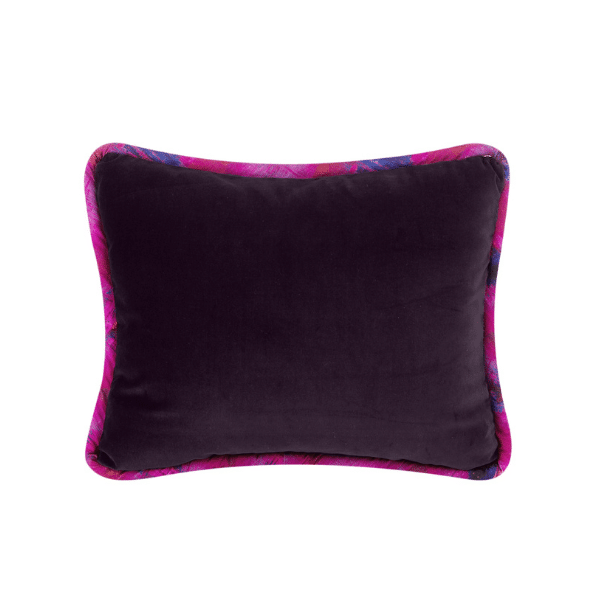 Luxurious Velvet Pillow - Dark Purple with Navajo Road Welt 16x20