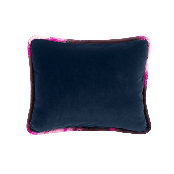 Luxurious Velvet Pillow - Navy with Ashes of Roses Welt 16x20