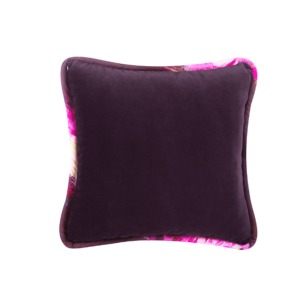 Luxurious Velvet Pillow - Dark Purple with Ashes of Roses Welt 18x18