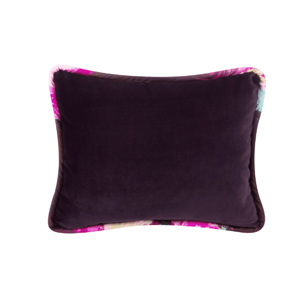 Luxurious Velvet Pillow - Dark Purple with Ashes of Roses Welt 16x20