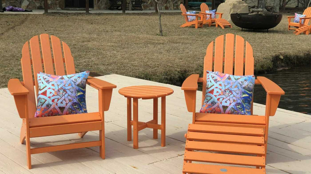 Round 18” Outdoor Side Table - Orange