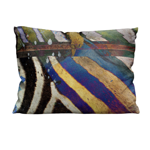 Luxe Serengeti Zebra Navy Blue Throw Pillow Cover