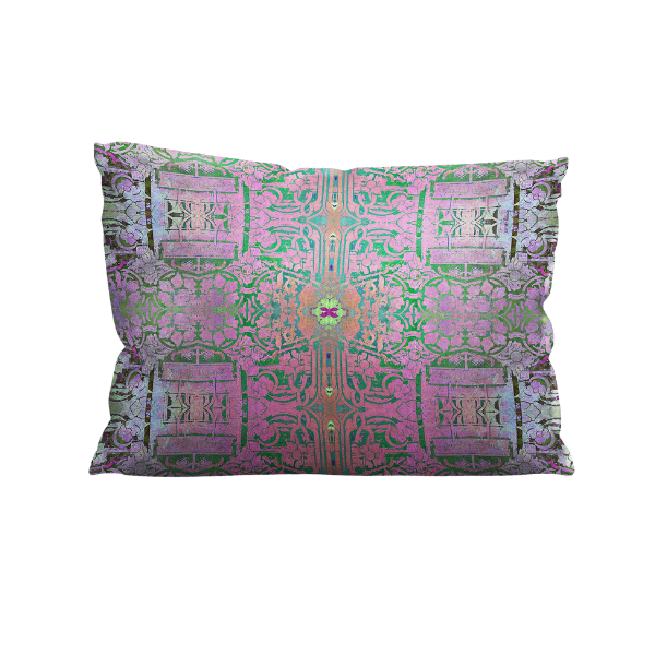 Damask Pink Lumbar Pillow - Wolfton Heath