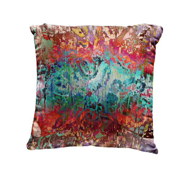 Abstract Jewel-Toned Pillow - Bisnagar Stripe