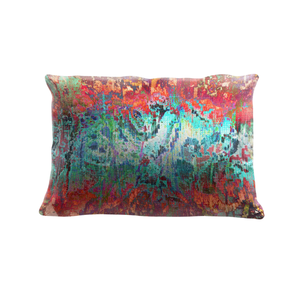 Lumbar Velvet Pillow - Luxury Vegan - Bisnagar Stripe