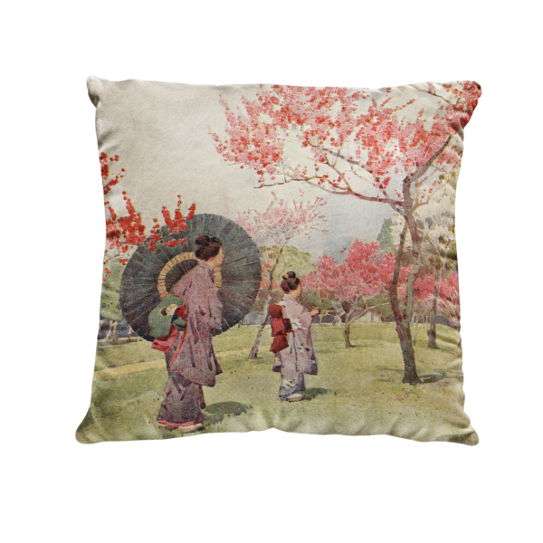 Cherry Blossom Velvet Suede Pillow - Parasol