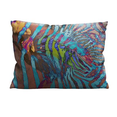 Lumbar Velvet Pillow - Luxury Vegan - African Paint - SmithHönig