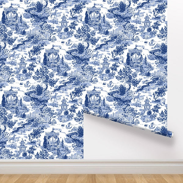 Peel and Stick Wallpaper - Summer House / Navy | SmithHönig