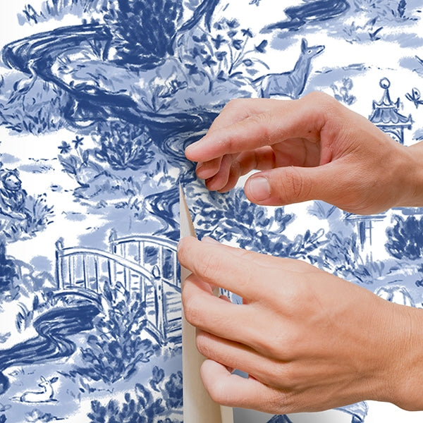 Peel and Stick Wallpaper - Summer House / Navy