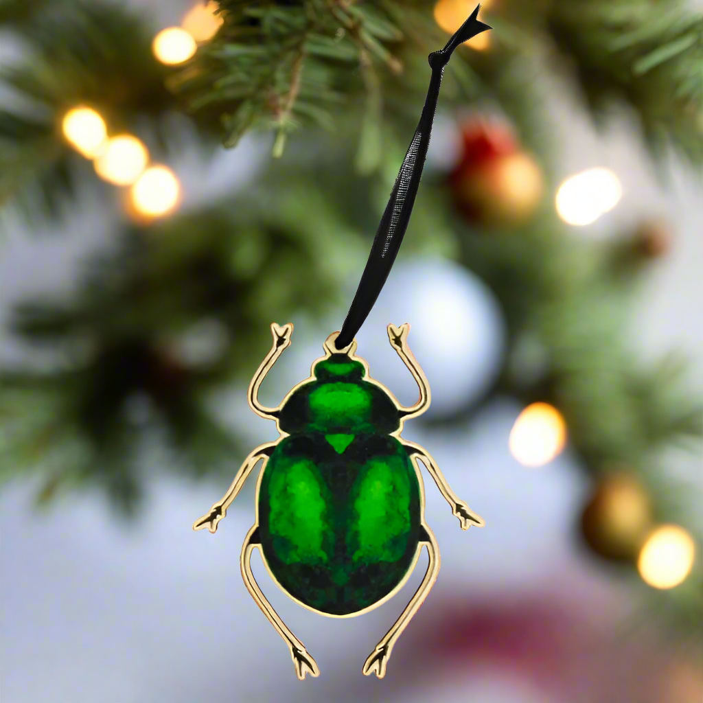 Green Beetle Hanging Ornament