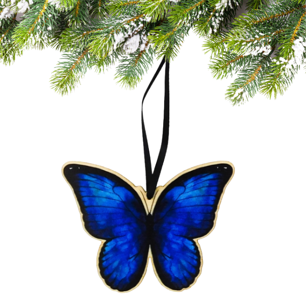 Morpho Blue Butterfly Hanging Ornament