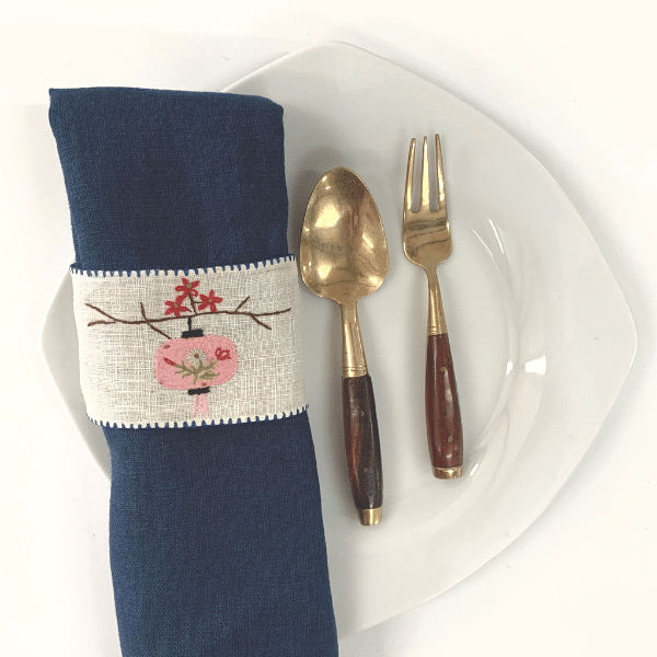 Handmade Vintage Chinoiserie Napkin Rings - Set/6