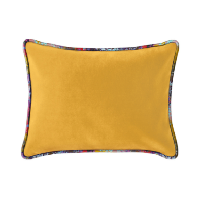 The Luxe - Large Velvet Pillow with Fabric Welt - Gold