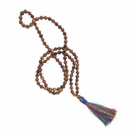 Silk Tassel and Wood Bead Necklace - Various Colors
