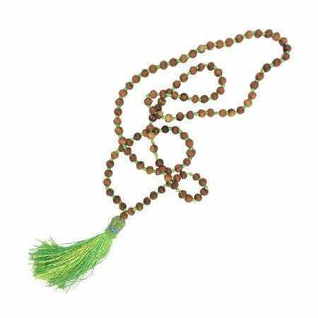 Silk Tassel and Wood Bead Necklace - Various Colors