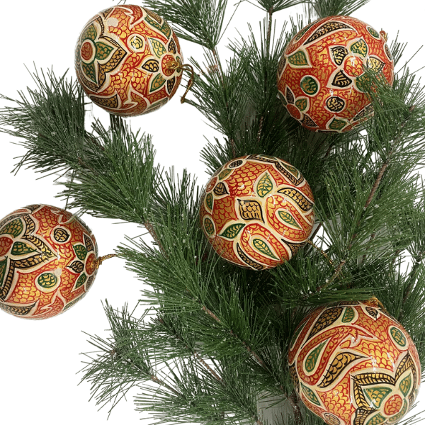 Hand-Painted Copper, Black, and Green Ornament