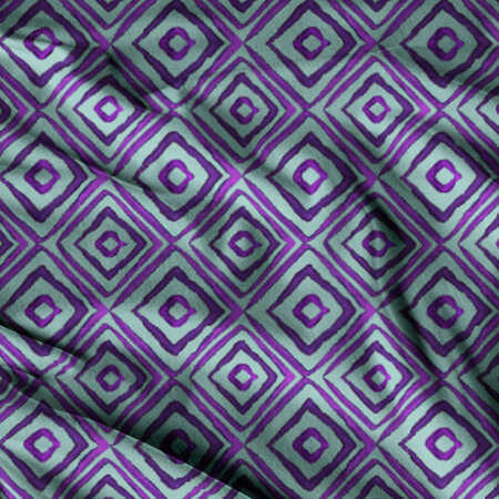 Geometric Purple Designer Fabric By The Yard Cotton