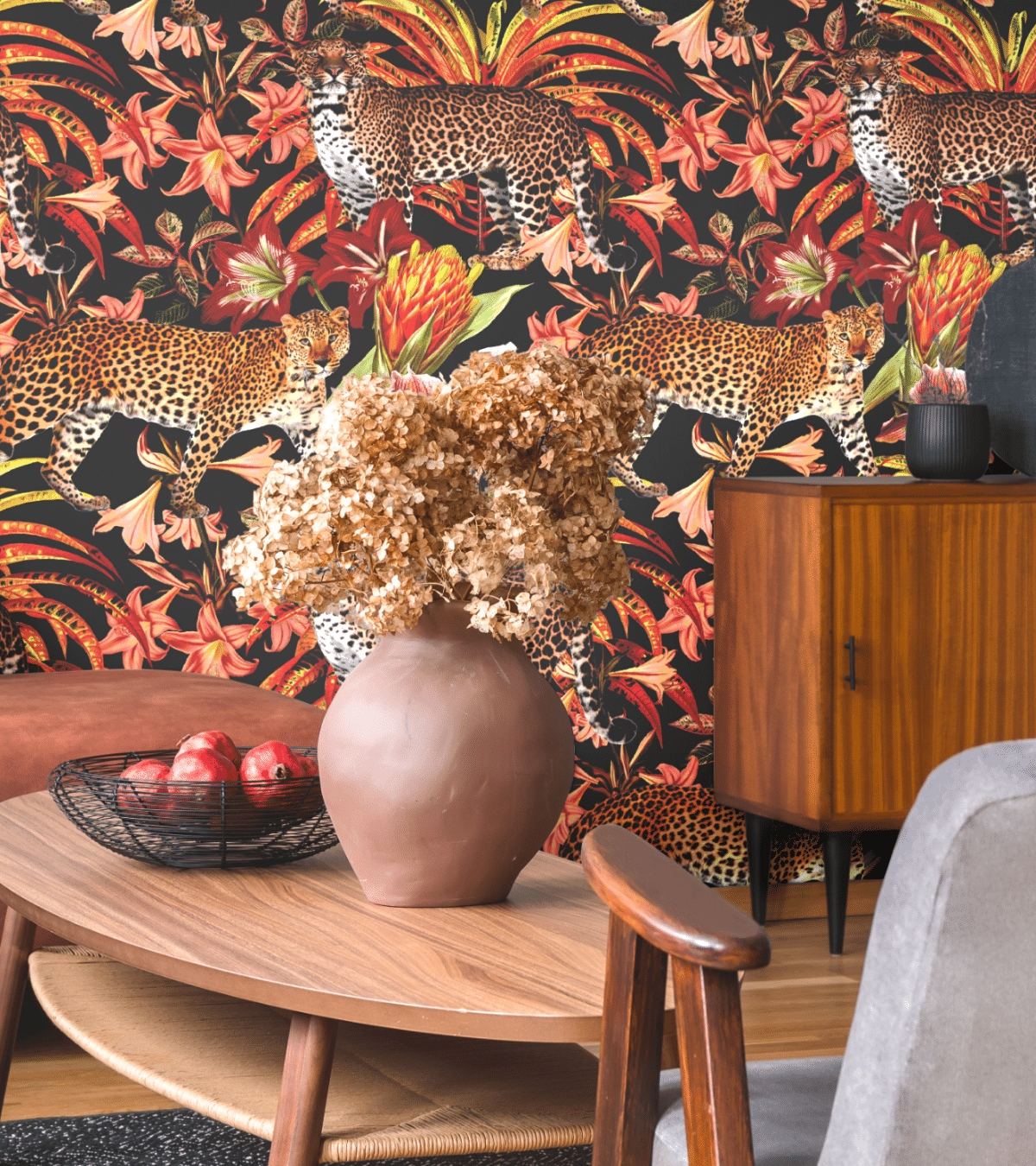 Meet Pantera. He’s strong, sexy and part of our new take on animal prints. Our newest line of fabrics, wallpaper and trim come in three debut colorways and feature a large stalking leopard, named Pantera, of course. 