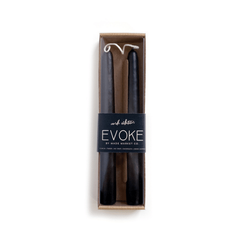 Black 8" Tapered Candles (Boxed Set of 2)