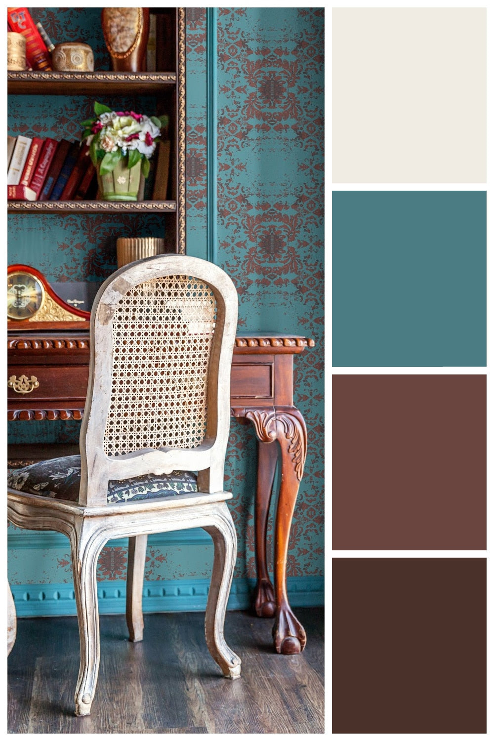 Use these color palettes, inspired by peel and stick wallpaper, to spark your creativity in your home decor. #peelandstickwallpaper #colorpalettes
