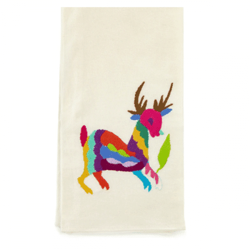 Hand Embroidered Otomi Deer Dinner Napkins - Set of 4